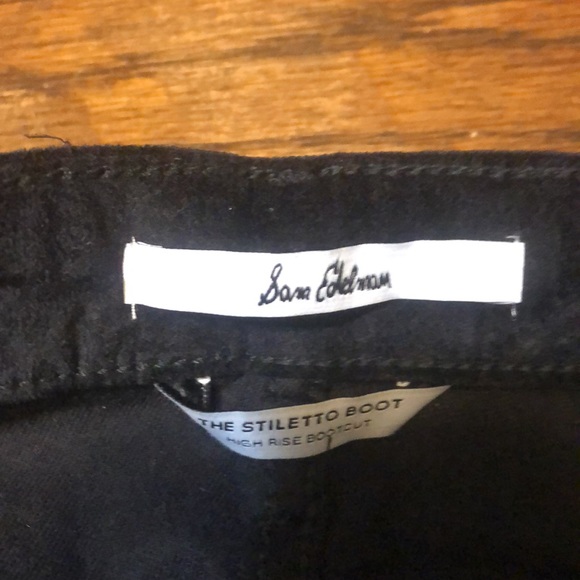 NWT Sam Edelman The Stiletto frayed bootcut high rise Velvet pants - Picture 9 of 12